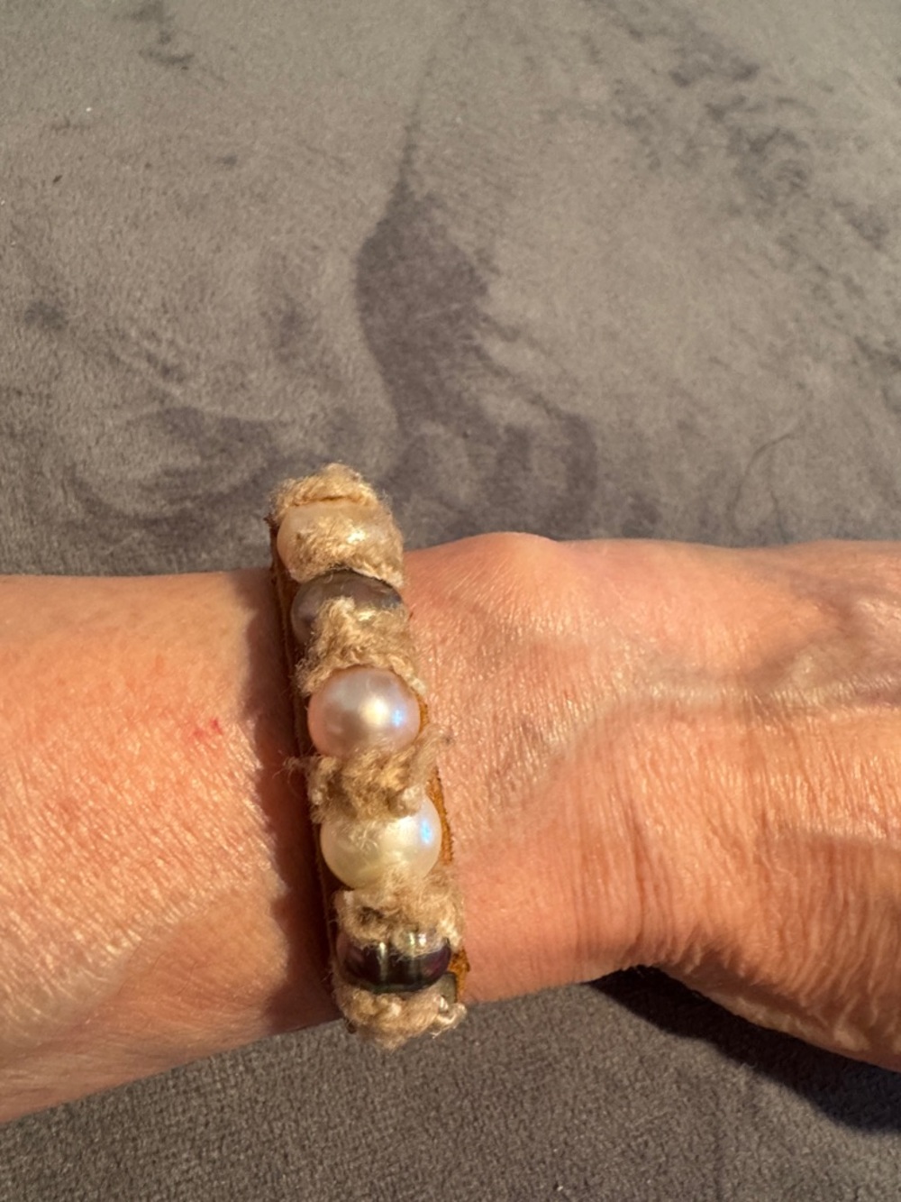 Beth Orduna bracelet with colored pearls